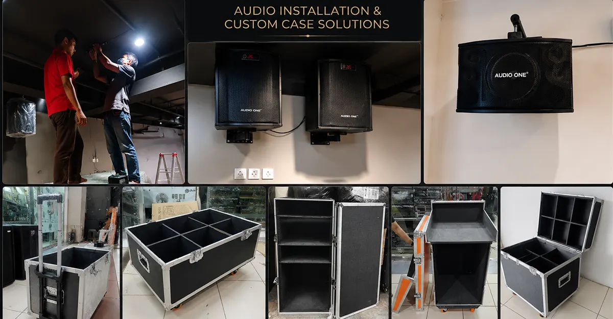 Custom hardcase audio professional Bali untuk speaker, mixer, dan perlengkapan sound system dengan desain kokoh, finishing rapi, dan sistem proteksi equipment premium.