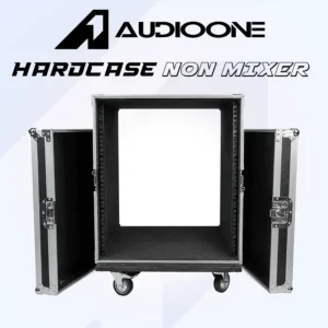 Hardcase Non Mixer Audio One tampak depan dengan roda heavy duty