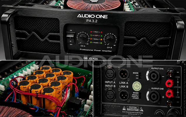 Power amplifier Audio One professional dengan sistem pendingin stabil dan output high power untuk kebutuhan sound system professional.