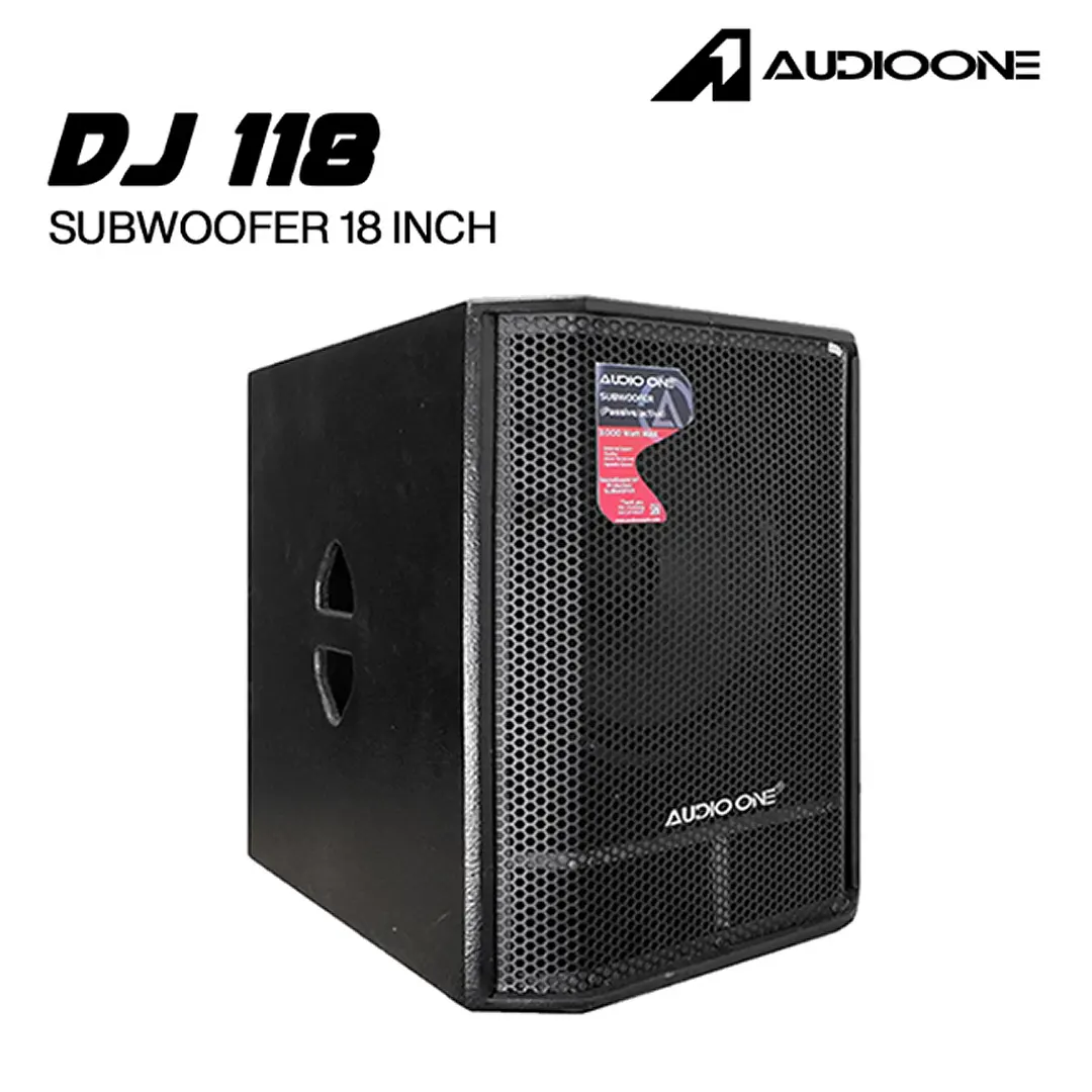 Subwoofer Audio One DJ 118 Aktif dan Pasif 18 Inch untuk sound system lapangan dengan karakter bass yang kuat.