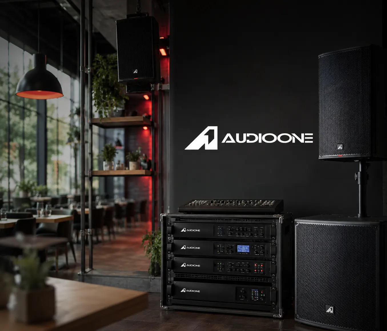 Produk audio profesional Audio One untuk kebutuhan komersial