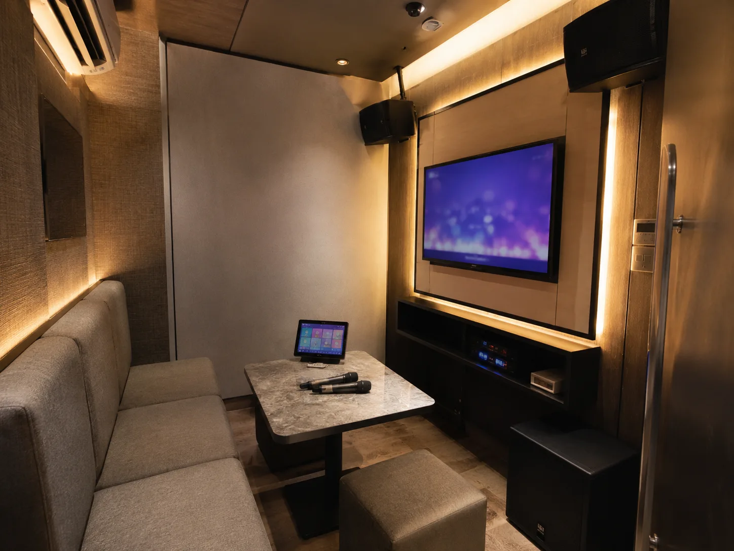Sound System Karaoke Audio One untuk KTV, lounge, ruang hiburan keluarga, dan karaoke room