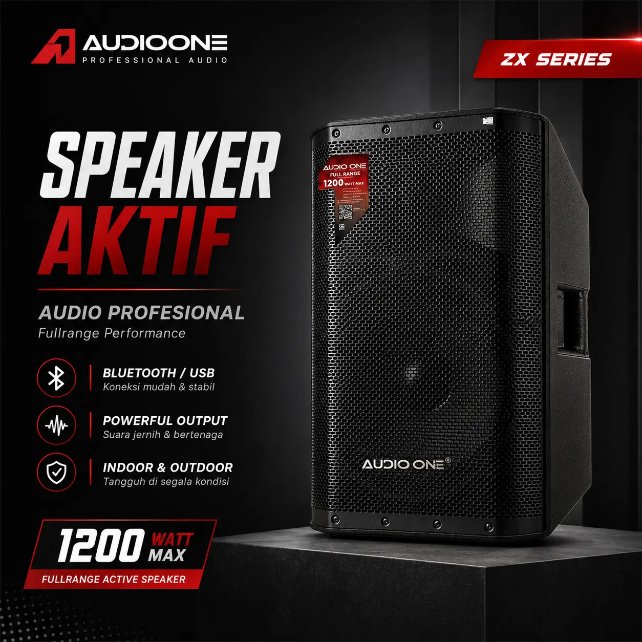 Speaker Aktif Audio One profesional untuk sound system indoor dan outdoor