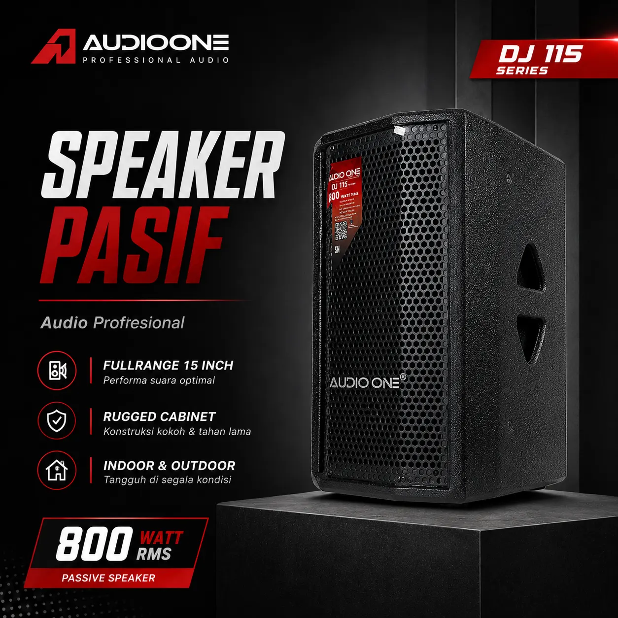 Speaker Pasif Audio One fullrange profesional untuk sound system