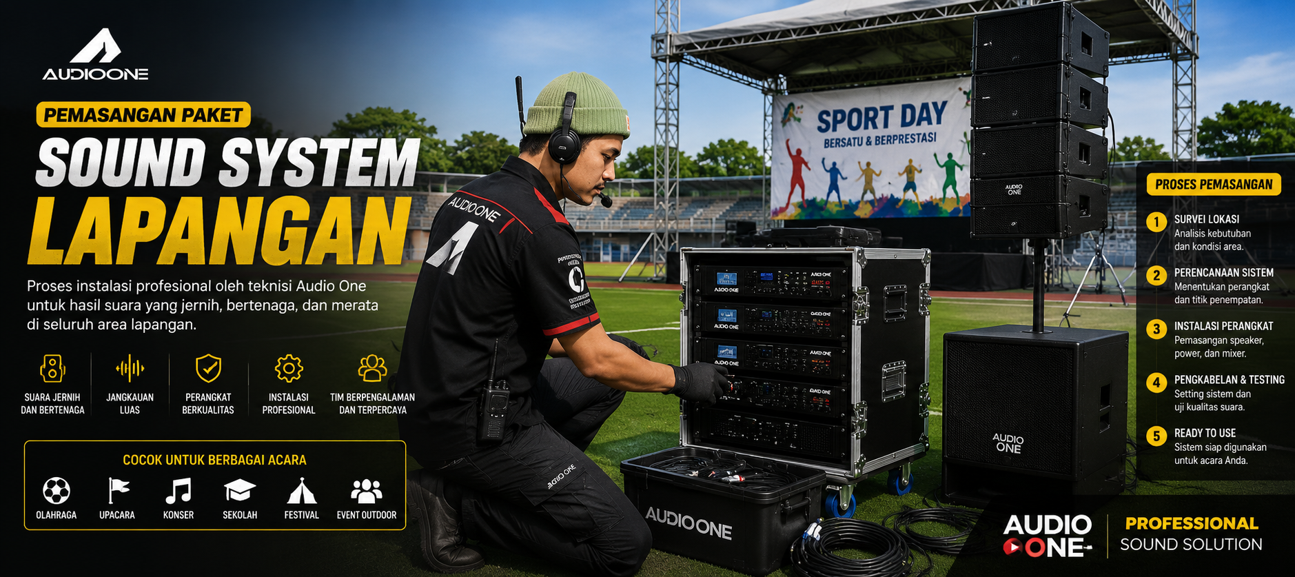 Thumbnail Teknisi Profesional Instalasi Sound System Lapangan