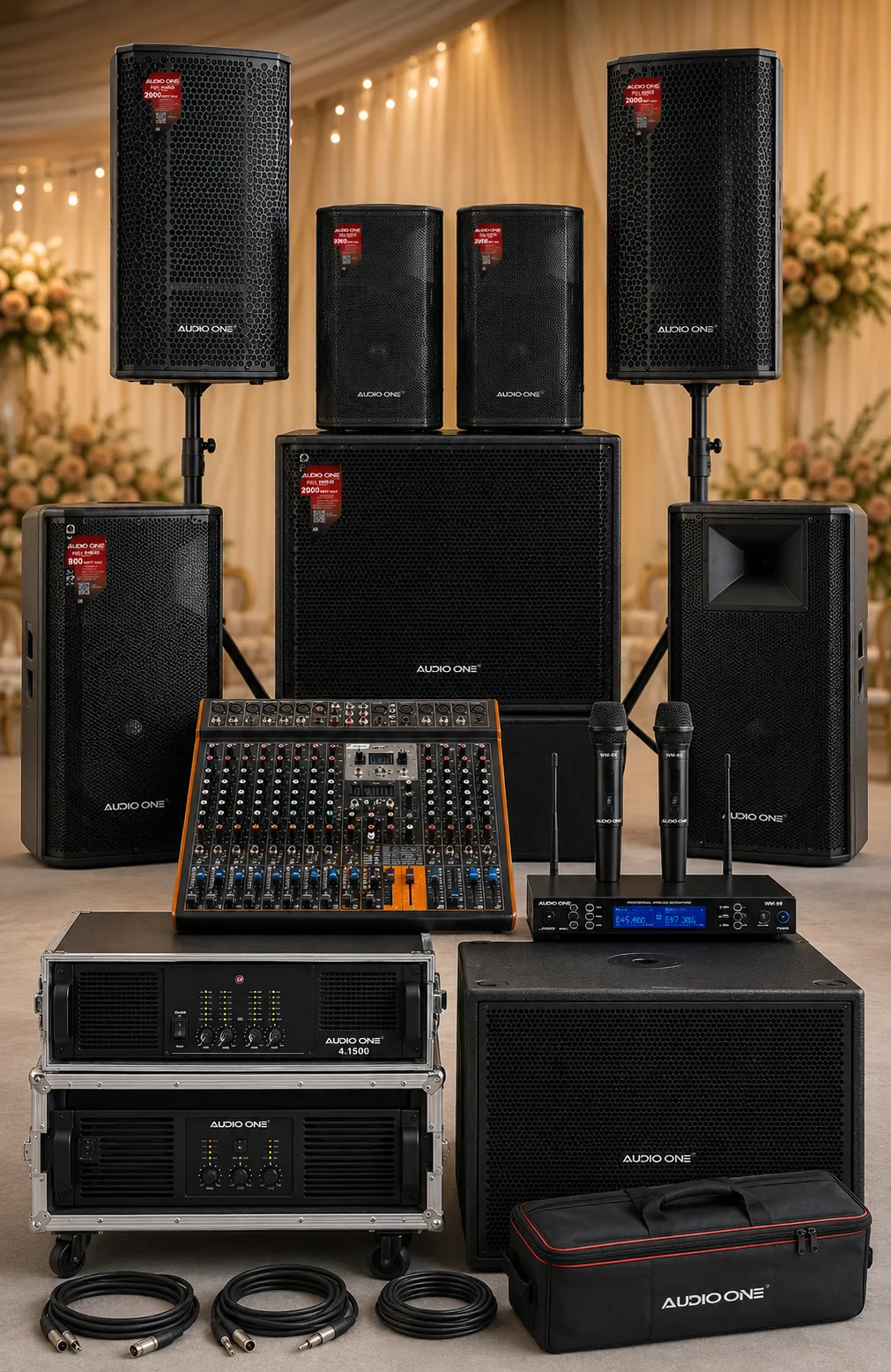 Paket Sound System Hajatan Audio One untuk acara keluarga resepsi syukuran pengajian hajatan indoor dan outdoor