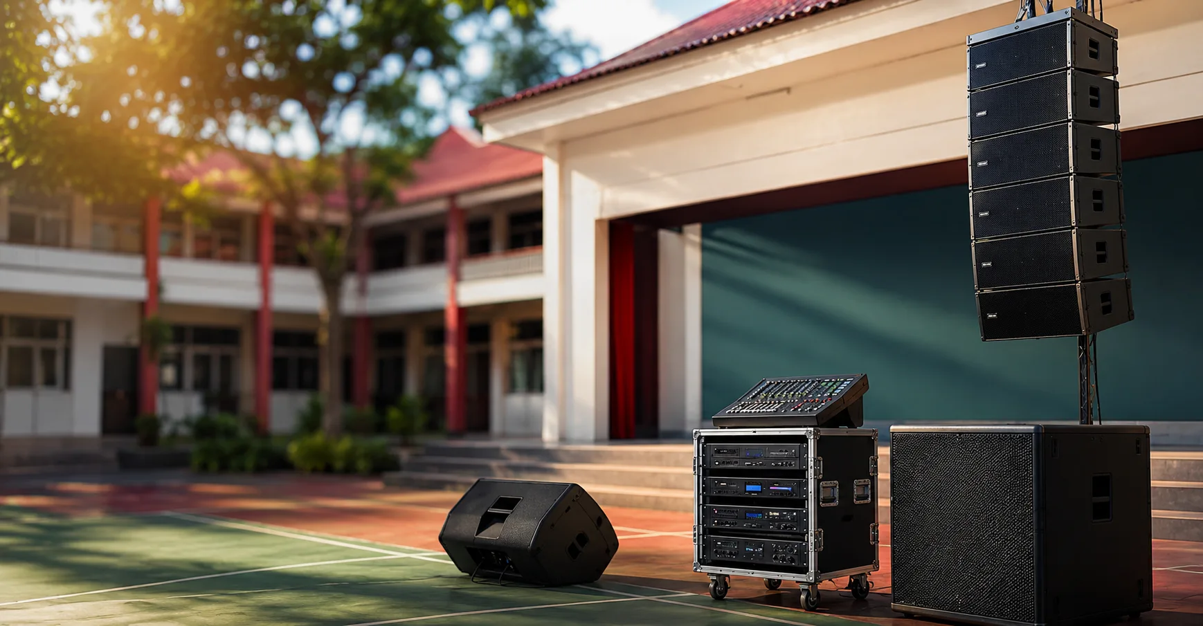 Sound System Sekolah Profesional Audio One untuk upacara, aula, kelas, dan pentas seni